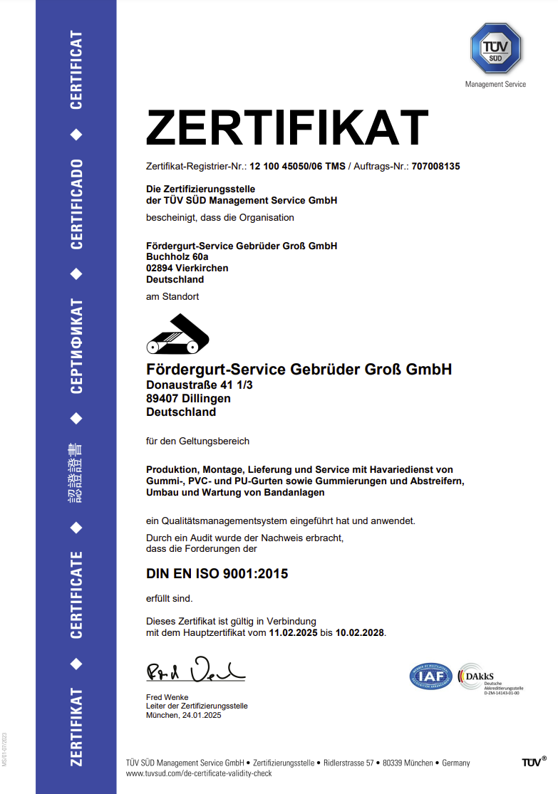 ISO-Zertifikat 
Dillingen