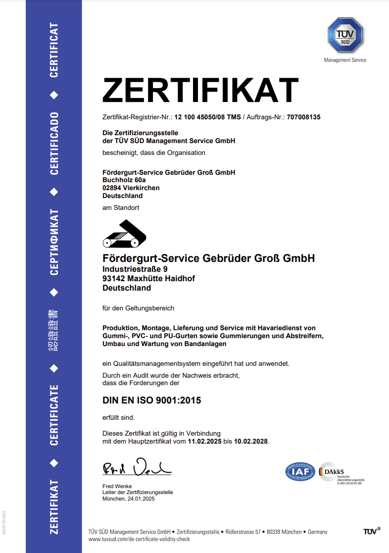 ISO-Zertifikat 
Maxhütte