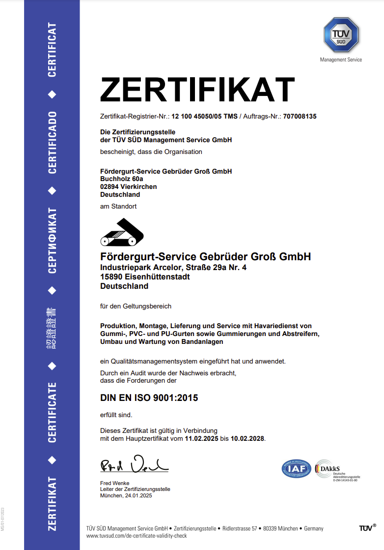 ISO-Zertifikat Eisenhüttenstadt